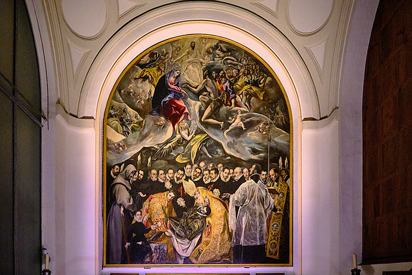 This commission by El Greco (The Holy Trinity, 1577-1579) shows his use of continuity and a brilliant color palette.
