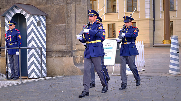 Changing of the guard at the Presidential Palace, Prague