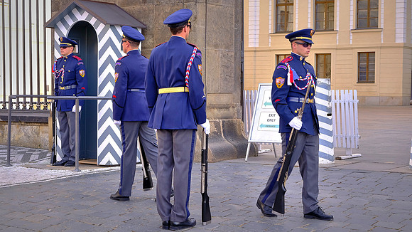 Changing of the guard at the Presidential Palace, Prague