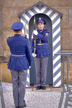 Changing of the guard at the Presidential Palace, Prague