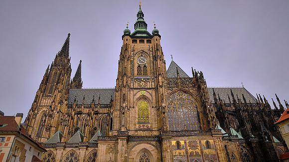 The St. Vitus Cathedral is a Roman Catholic cathedral in Prague and the seat of the Archbishop of Prague.