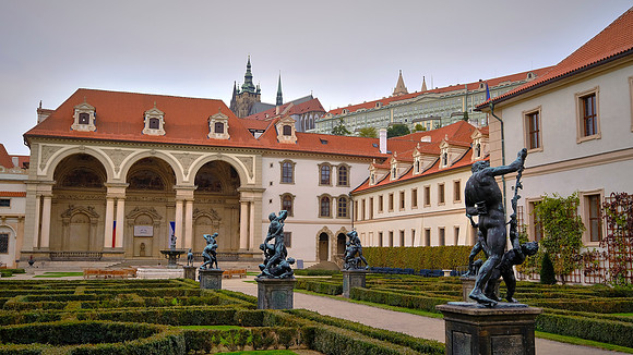 This geometrically designed early Baroque Wallenstein garden was created in the Wallenstein Palace from 1623 to 1629.