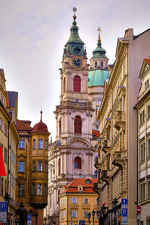 St Nicholas Church & Sternberg Palace, built between 1697 and 1707, Prague
