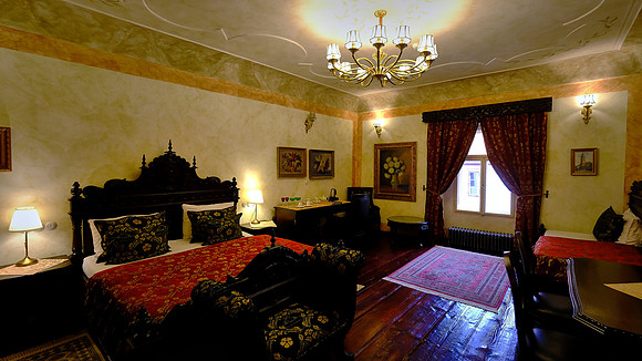 Our 400-year-old hotel room.