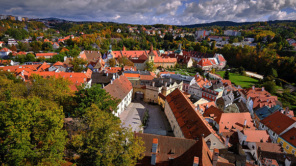 The castle includes 40 buildings and palaces situated around five castle courts and a castle park.
