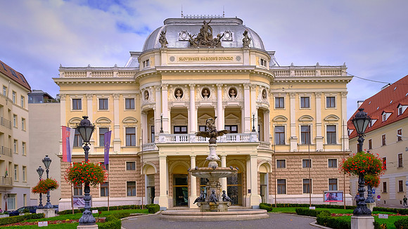 The Slovak National Theater was built during 1884-1886 in Bratislava, the capital of Slovakia.