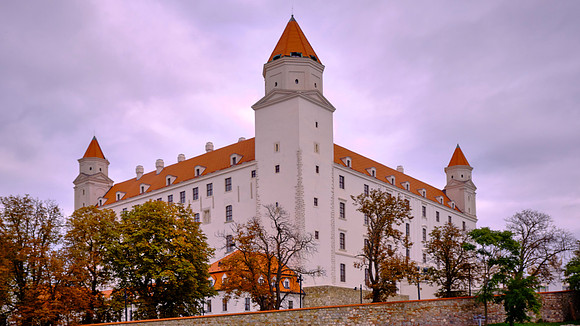 Bratislava Castle is the main castle of Bratislava directly above the Danube River.