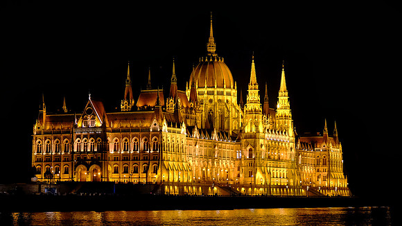The Hungarian Parliament Building is in the Pest side of the city, on the eastern bank of the Danube.