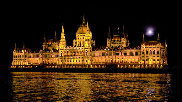 The Hungarian Parliament Building was designed in neo-Gothic style and opened in 1902.