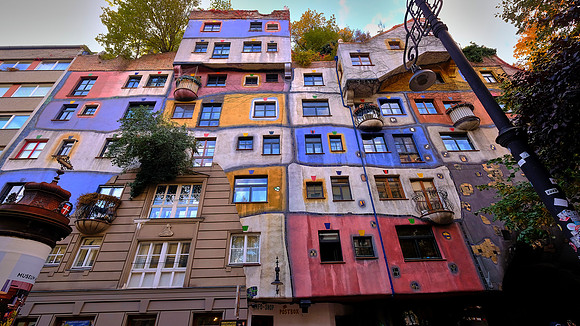 Hundertwasser was an opponent of "a straight line" and standardization in building design.