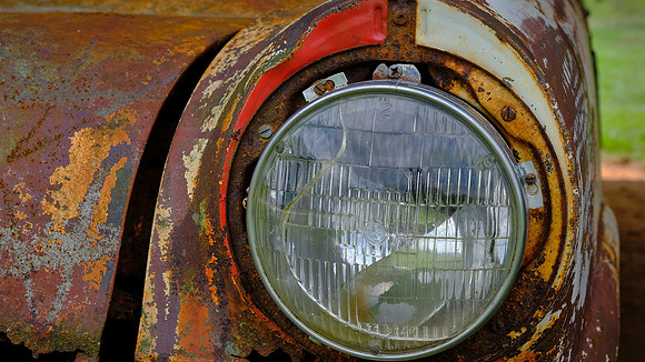 Grandpa's 1955 Ford station wagon in an older barn, Stokes County, NC