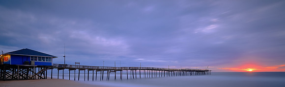 Avon Pier at sunrise, North Carolina, in the aftermath of Hurricane Sally