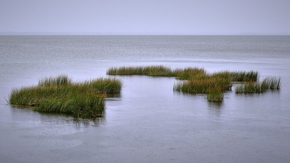 Duck Waterfront Boardwalk in the rain, Duck, North Carolina