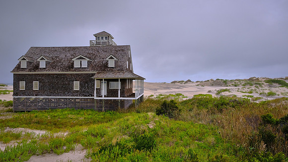 Life-Saving Station (1898), Oregon Inlet, Rodanthe, North Carolina, in the aftermath of Hurricane Sally