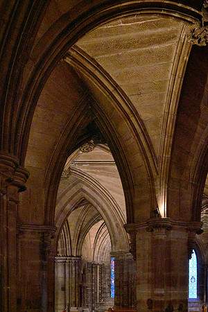 Between 1909 and 1912 the medieval timber roofs over the choir and nave were replaced with new oak roofs.