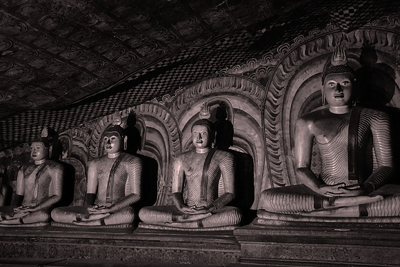 The largest and best-preserved cave temple complex in Sri Lanka, the rock from which the caves were carved towers 520 feet over the surrounding plains.
