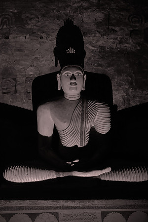 Depictions on the walls of the caves include Buddha's temptation by Mara and Buddha's first sermon.