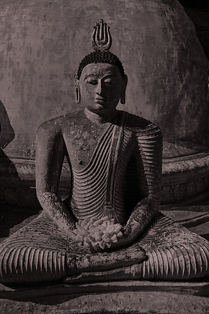 The temple has five caves under a vast overhanging rock, carved with a drip line to keep the interiors dry.