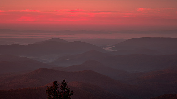Sunrise over Beacon Heights, Blue Ridge Parkway, NC
