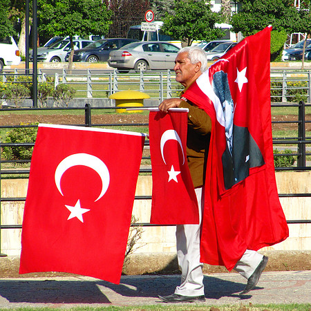 Turk with flags, Adana
