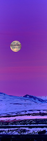 Moonset at sunrise, Iceland