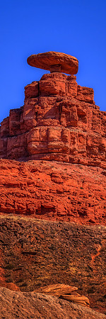 Mexican Hat, Utah: a sombrero-shaped rock outcrop 60-feet wide and 12-feet high.