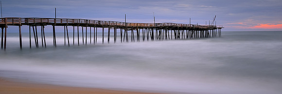 Avon Pier at sunrise, North Carolina, in the aftermath of Hurricane Sally