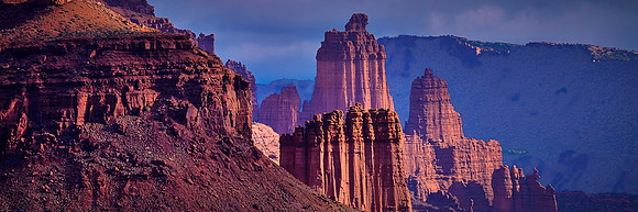 Sunset at Fisher Towers, Colorado River Canyon, UT