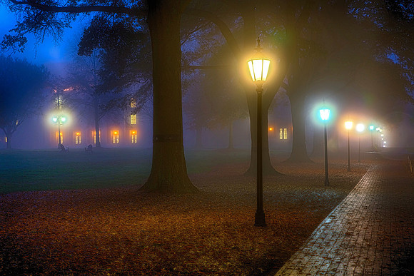 Fog over Davidson, North Carolina