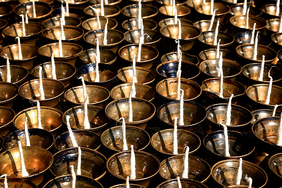 Butter candles, Boudhanath Stupa, Kathmandu, Nepal