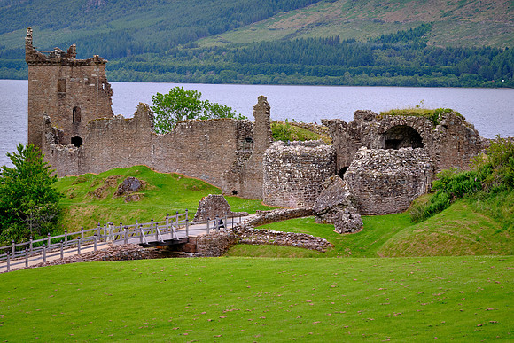 Urquhart Castle is a ruined castle that sits beside Loch Ness in the Highlands of Scotland.
