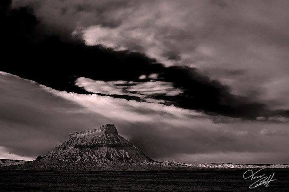 Factory Butte, UT, under cloud