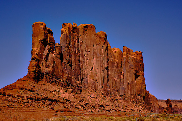 Monument Valley, UT. Elephant Butte. The valley's vivid red color comes from iron oxide exposed in the weathered siltstone.