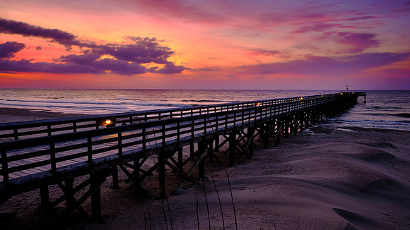 Sunrise over Isle of Palms Pier, Charleston, SC