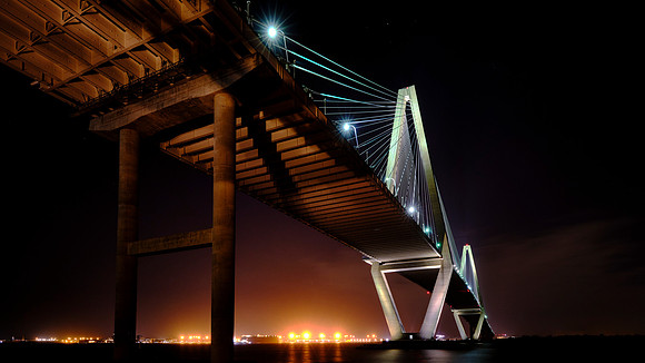 Sunset over Arthur Ravenel Bridge, Charleston, SC