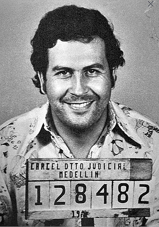Escobar's only mugshot was taken in May 1976 after he was caught transporting cocaine from Ecuador to Colombia.