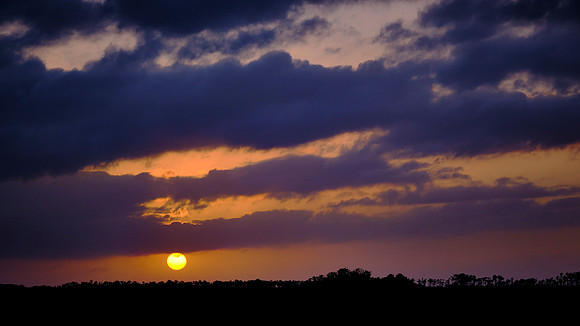 Sunset between Florida City and Flamingo in the Everglades National Park