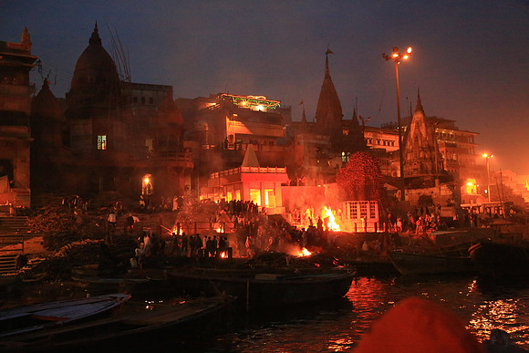 Cremation on the Ganges River, Varanasi, India