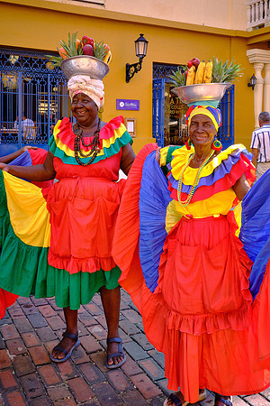 The Palenqueras are descendants of the first free African slaves in the Americas.