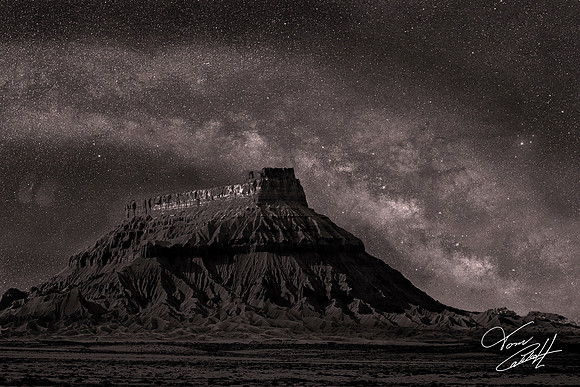 Factory Butte, UT, under the Milky Way