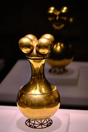 This Poporo Quimbaya was used in pre-Colombian South America to store lime produced from burnt sea-shells.
