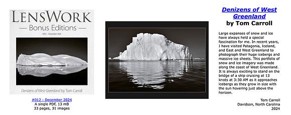LensWork Bonus Edition, 2024 December, Number 12, 33 pages, 31 images