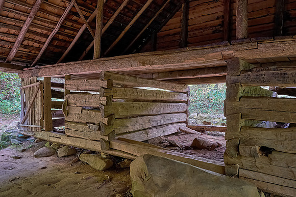 The barn was a “drive through” because Ogle could park wagons in the middle section.