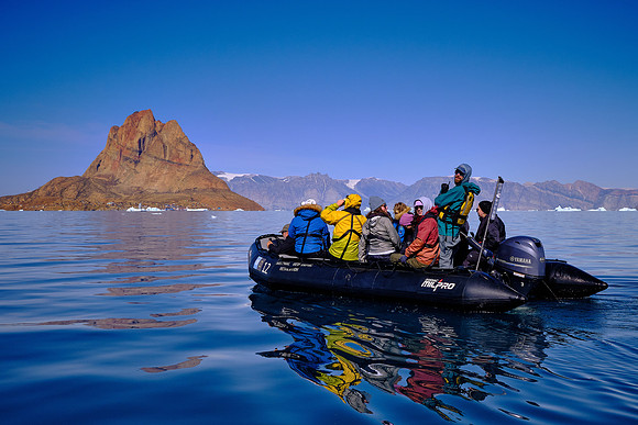 Uummannaq Fjord by zodiac.